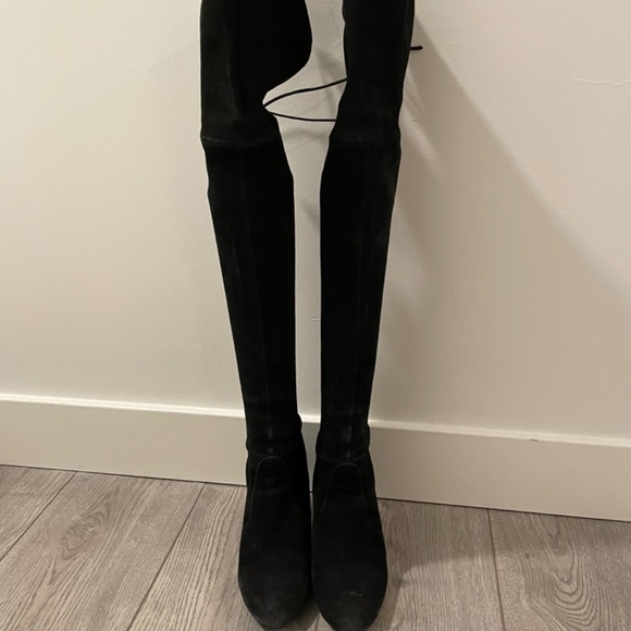 Stuart Weitzman Highland - black suede over the knee boots - Size 38 - Picture 2 of 4
